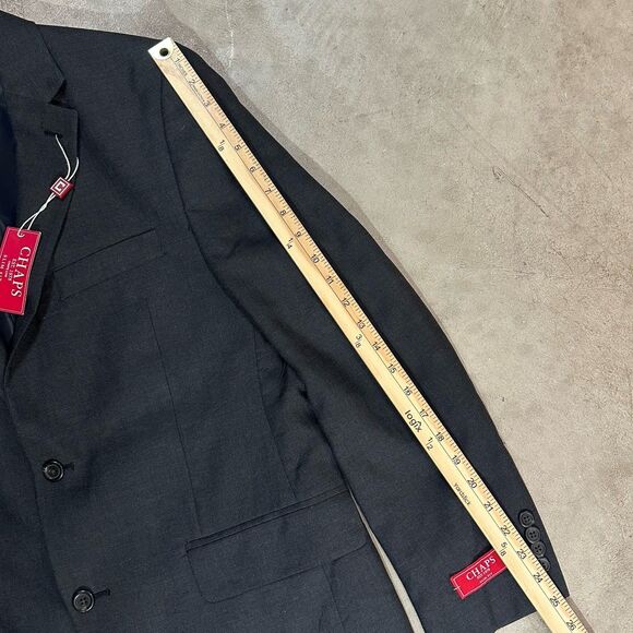 NWT CHAPS Men's Slim Fit 40R Gray Polyester Blend Blazer Sport Coat Jacket - Picture 7 of 16